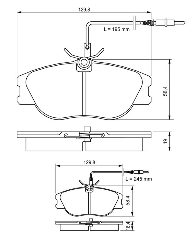 Piduriklotsi komplekt, ketaspidur, BOSCH 0 986 424 033