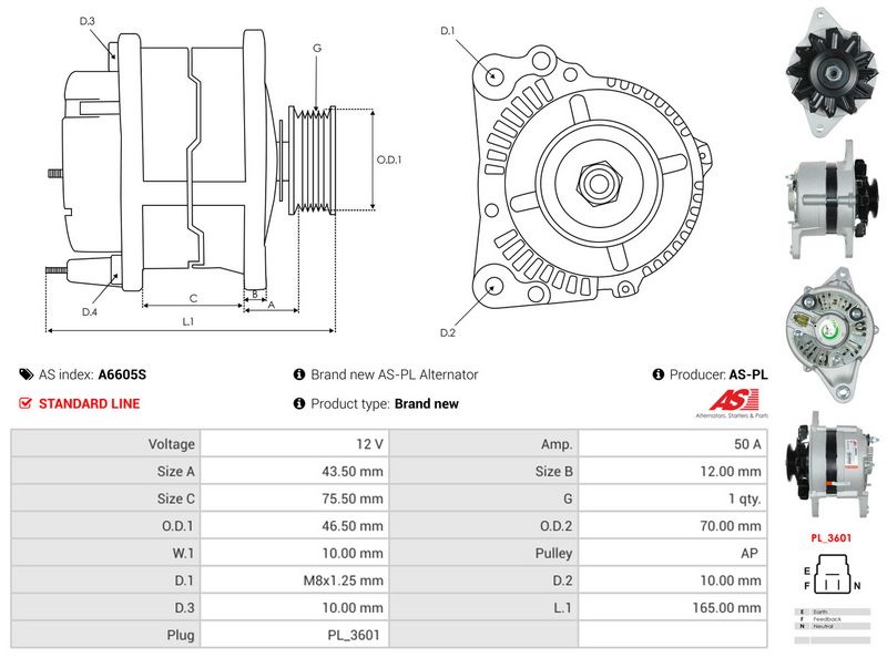 AS-PL A6605S Alternator