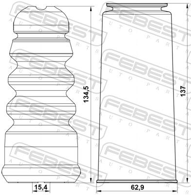 FEBEST VWSHB-B5R-KIT Dust Cover Kit, shock absorber