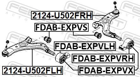 FEBEST 2124-U502FRH Control/Trailing Arm, wheel suspension