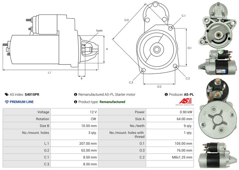 AS-PL S4015PR Starter