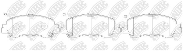 Комплект гальмівних накладок, дискове гальмо, Nibk PN3816