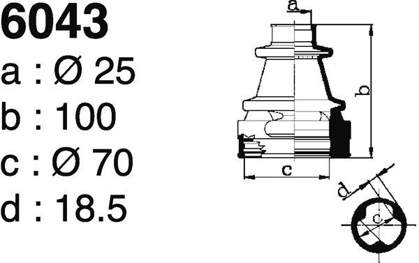 DEPA 6043 Bellow Kit, drive shaft