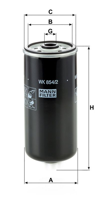 Kütusefilter, MANN-FILTER WK 854, 2