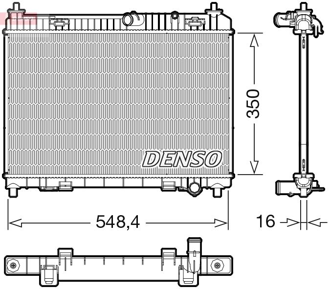 Радіатор, система охолодження двигуна, Denso DRM10113