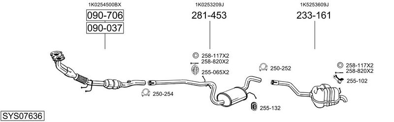 SISTEM DE ESAPAMENT BOSAL SYS07636