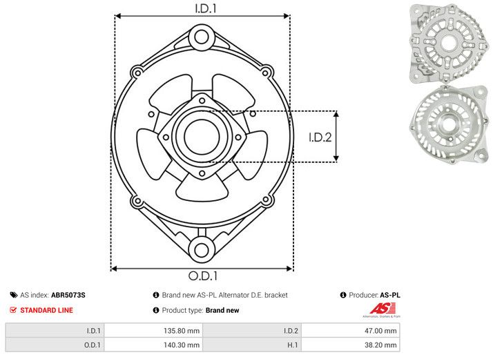 Kaitsekate, generaator, AS-PL ABR5073S