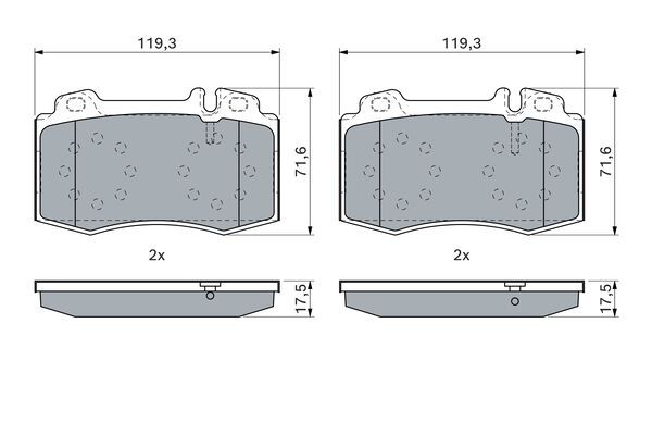 BOSCH гальмівні колодки передній 17,7mm Mercedess W203/220