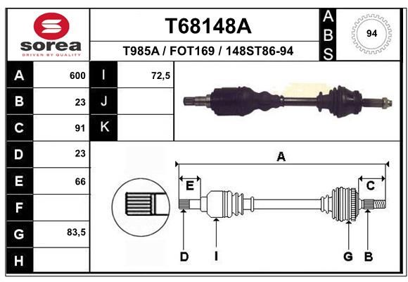 EAI hajtótengely T68148A