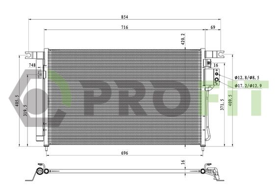 Конденсатор, система кондиціонування повітря, Profit 1770-0529