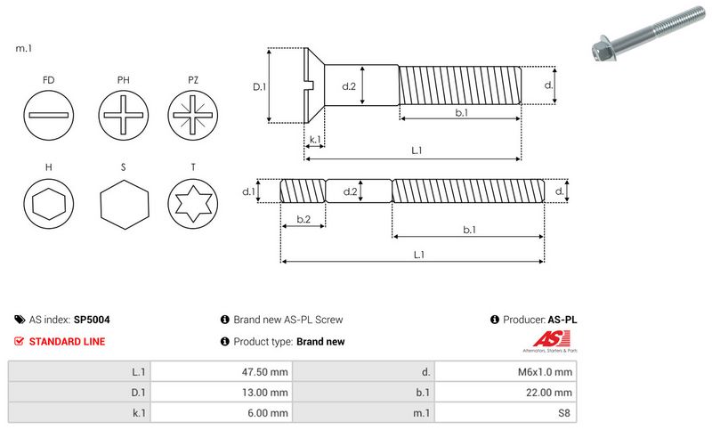 AS-PL SP5004 Repair Set, alternator