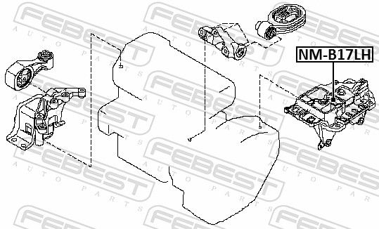 FEBEST NM-B17LH Mounting, engine