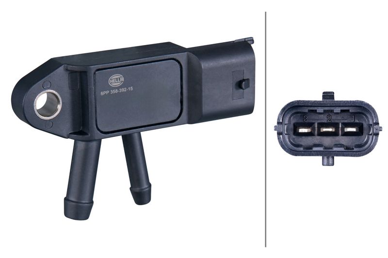 HELLA Sensor, exhaust pressure 6PP 358 392-151