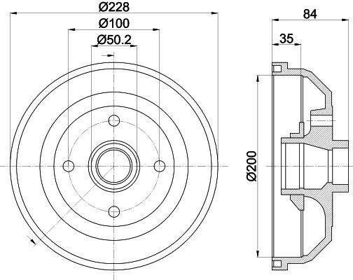 HELLA PAGID 8DT 355 301-551 Brake Drum