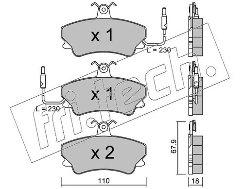 fri.tech. 071.0 Brake Pad Set, disc brake