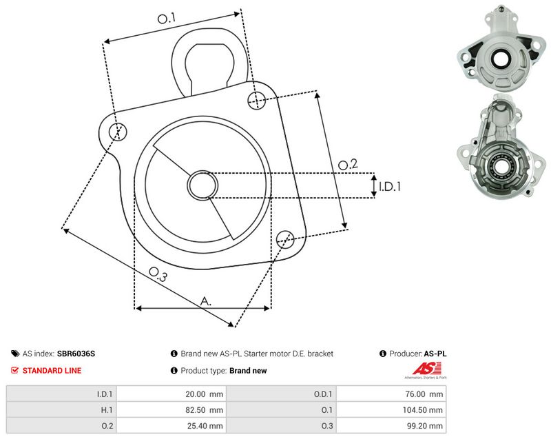 AS-PL SBR6036S Starter Lid, carburettor
