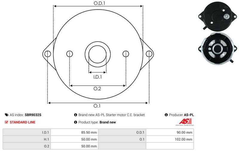 AS-PL SBR9032S Starter Lid, carburettor