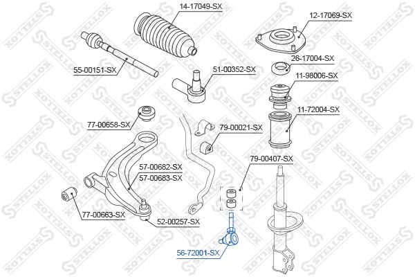 STELLOX 56-72001-SX Link/Coupling Rod, stabiliser bar