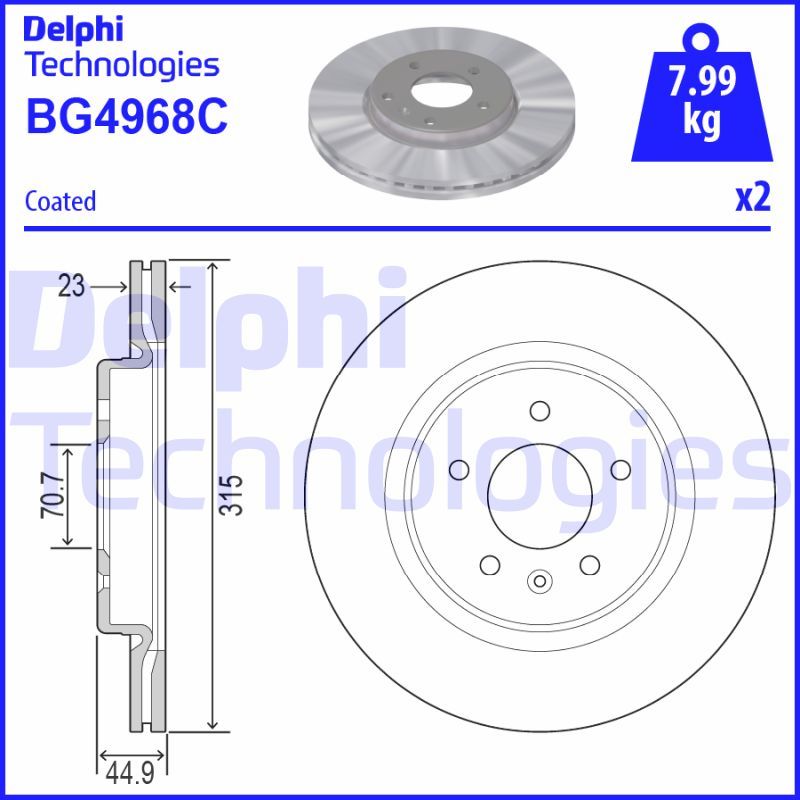 Тормозной диск DELPHI BG4968C