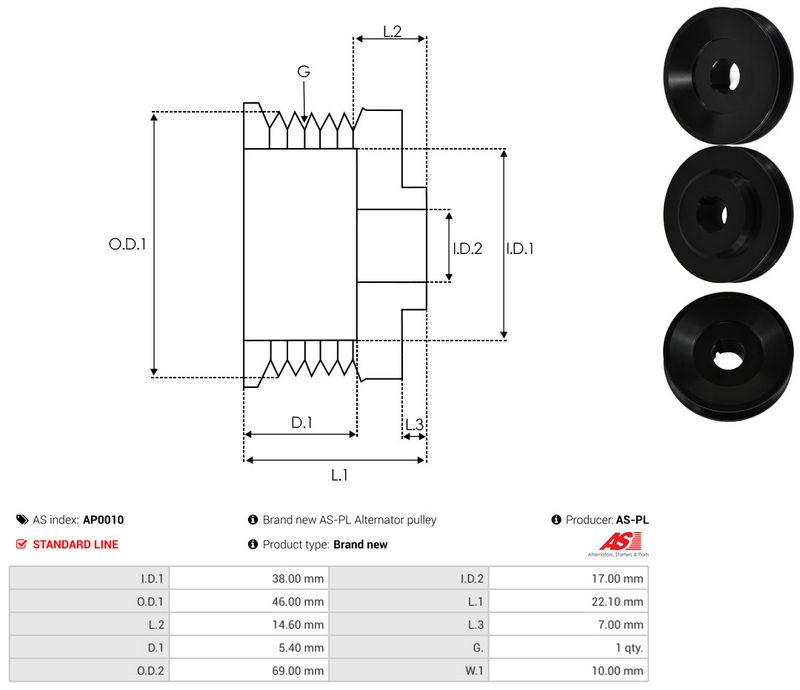 Rihmaratas, generaator, AS-PL AP0010