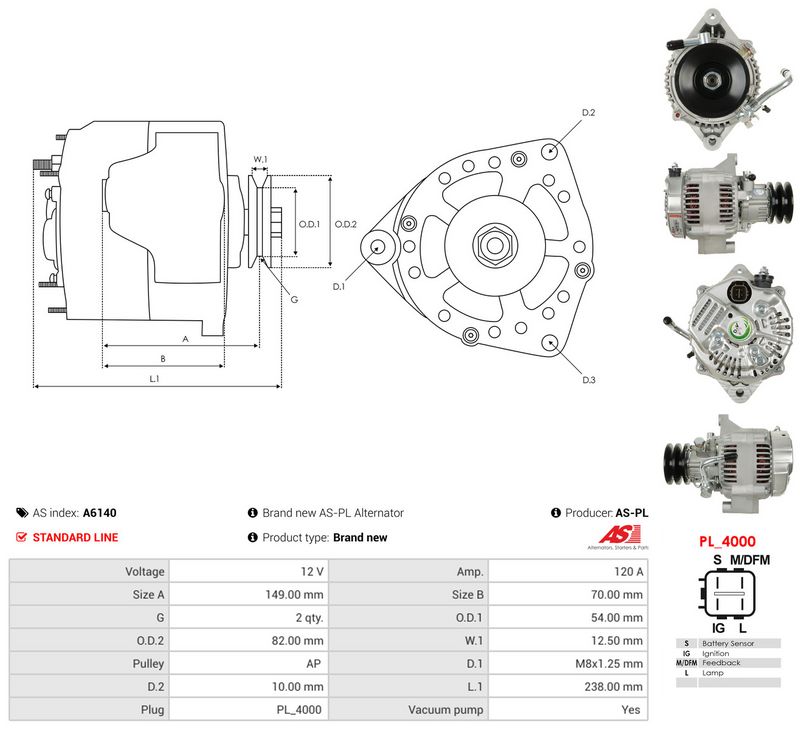 AS-PL A6140 Alternator