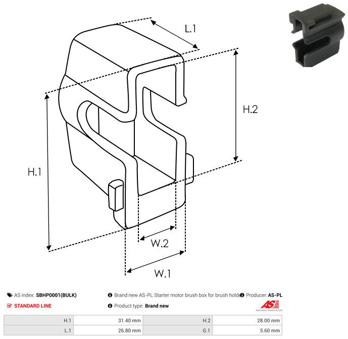 AS-PL SBHP0001(BULK) Repair Kit, starter
