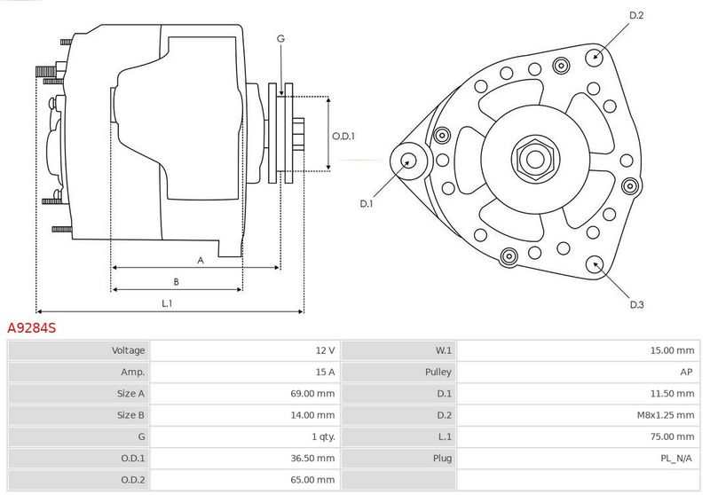 AS-PL A9284S Alternator