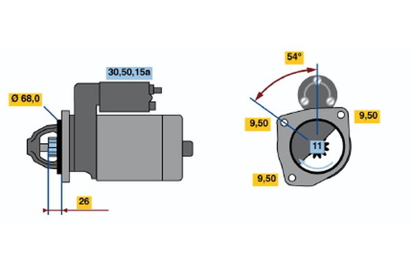 BOSCH Startmotor / Starter 0 001 108 025