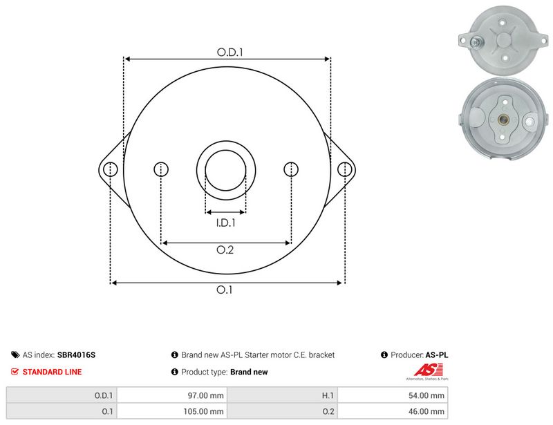 AS-PL SBR4016S Starter Lid, carburettor