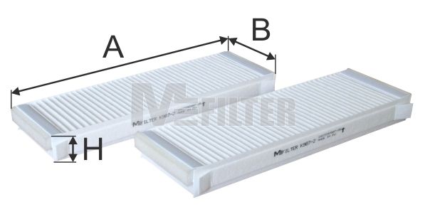 Фільтр, повітря у салоні, 30мм, фільтр пилку, Audi A6 04-11 (к-кт 2 шт), Mfilter K9872