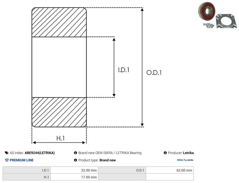 AS-PL ABE9244(LETRIKA) Bearing