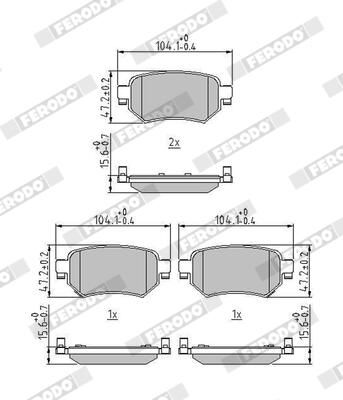 FERODO FDB4944 Brake Pad Set, disc brake