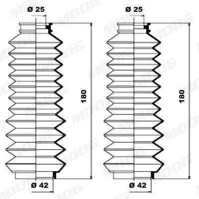 MOOG K150025 Bellow Kit, steering