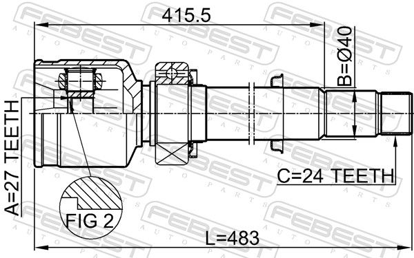 FEBEST 0111-GSV40RH Joint Kit, drive shaft