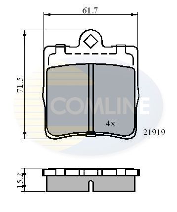 Комплект гальмівних накладок, дискове гальмо, Comline CBP0454