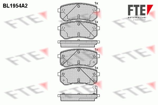 Комплект гальмівних накладок, дискове гальмо, Fte BL1954A2