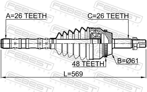 FEBEST 0114-ACV40L26A48 Joint Kit, drive shaft