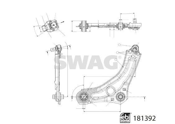 SWAG 33 10 8226 Control/Trailing Arm, wheel suspension