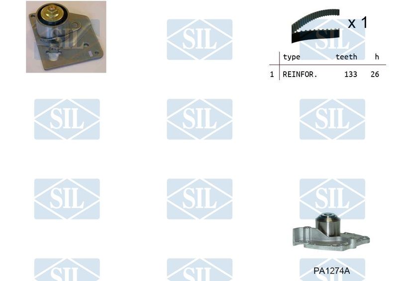 Saleri SIL Vízpumpa + fogasszíj készlet K1PA1274A