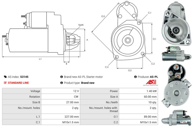 AS-PL S3145 Starter