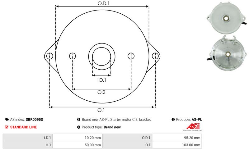AS-PL SBR0095S Starter Lid, carburettor