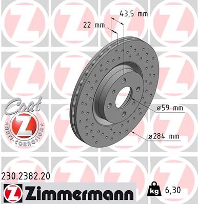 Гальмівний диск, Zimmermann 230.2382.20