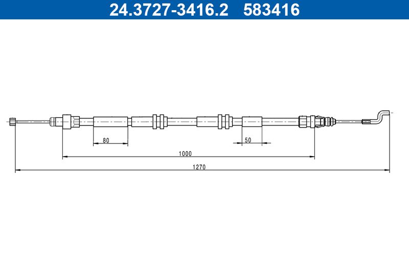 ATE Trekkabel, parkeerrem 24.3727-3416.2