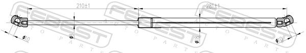 FEBEST 02117-010 Gas Spring, boot/cargo area