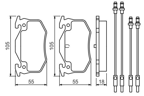 Комплект гальмівних накладок, дискове гальмо, Bosch 0986466350