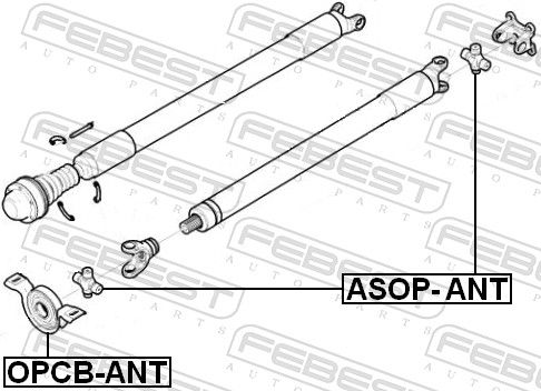 FEBEST OPCB-ANT Bearing, propshaft centre bearing