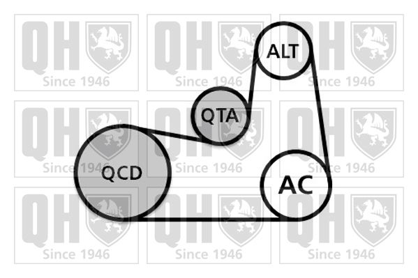 Комплект поліклинових ременів, Quinton Hazell QDK132