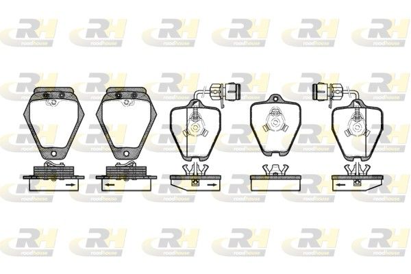 Комплект гальмівних накладок, дискове гальмо, Roadhouse 2508.02