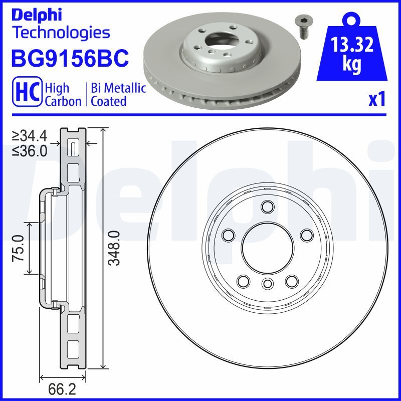 Гальмівний диск, Delphi BG9156BC