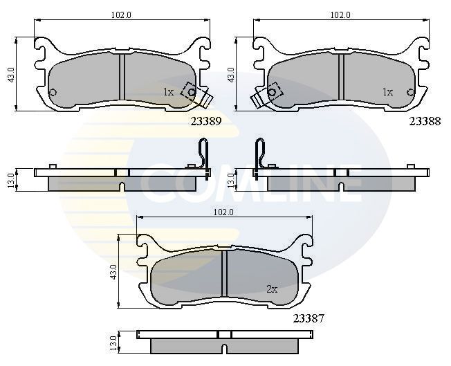 Comline Brake Pad Set, disc brake CBP3822